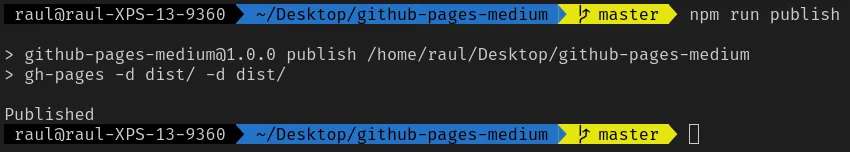 Rodando npm script publish