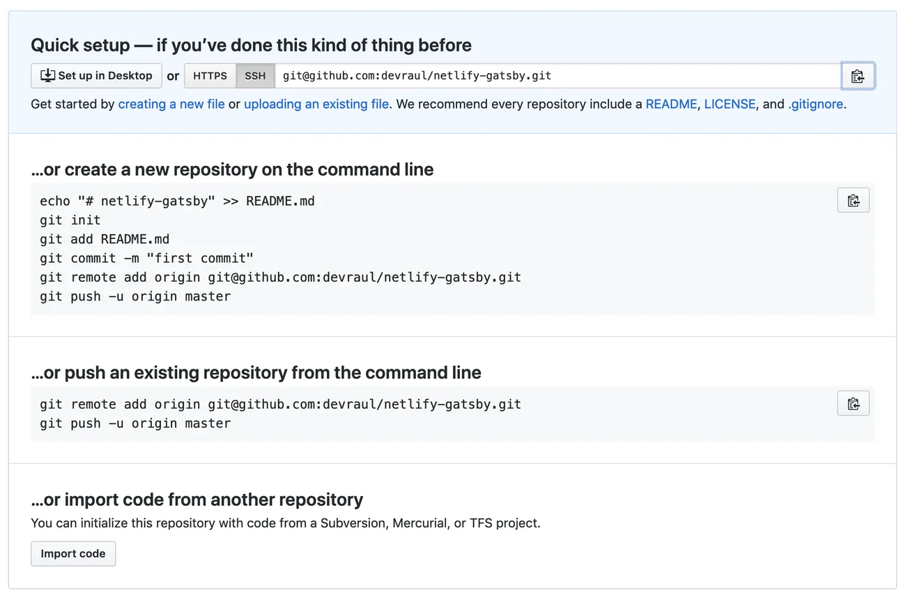 Novo repositório no Github