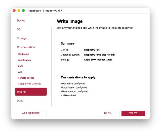 Write image: Summary