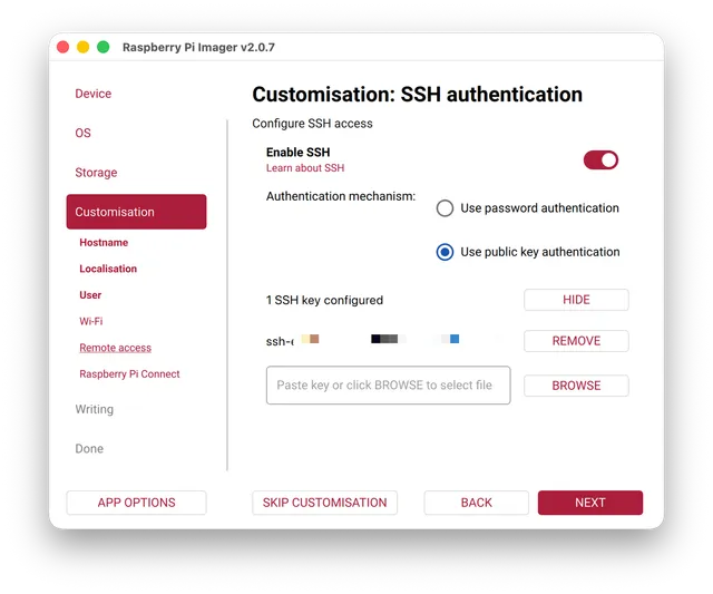 Customization: SSH Authentication