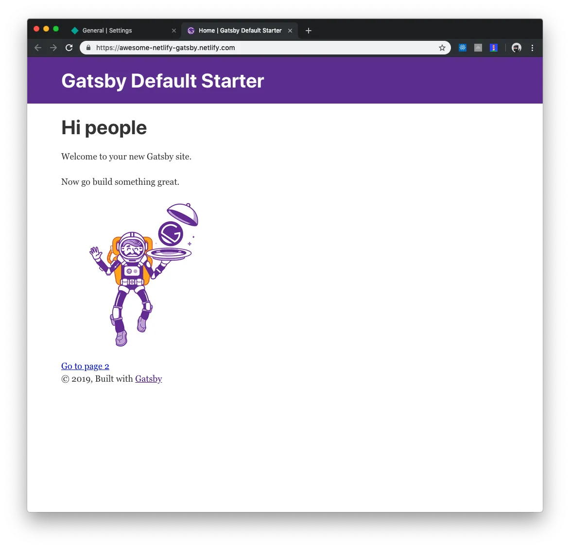 Site com a nova URL